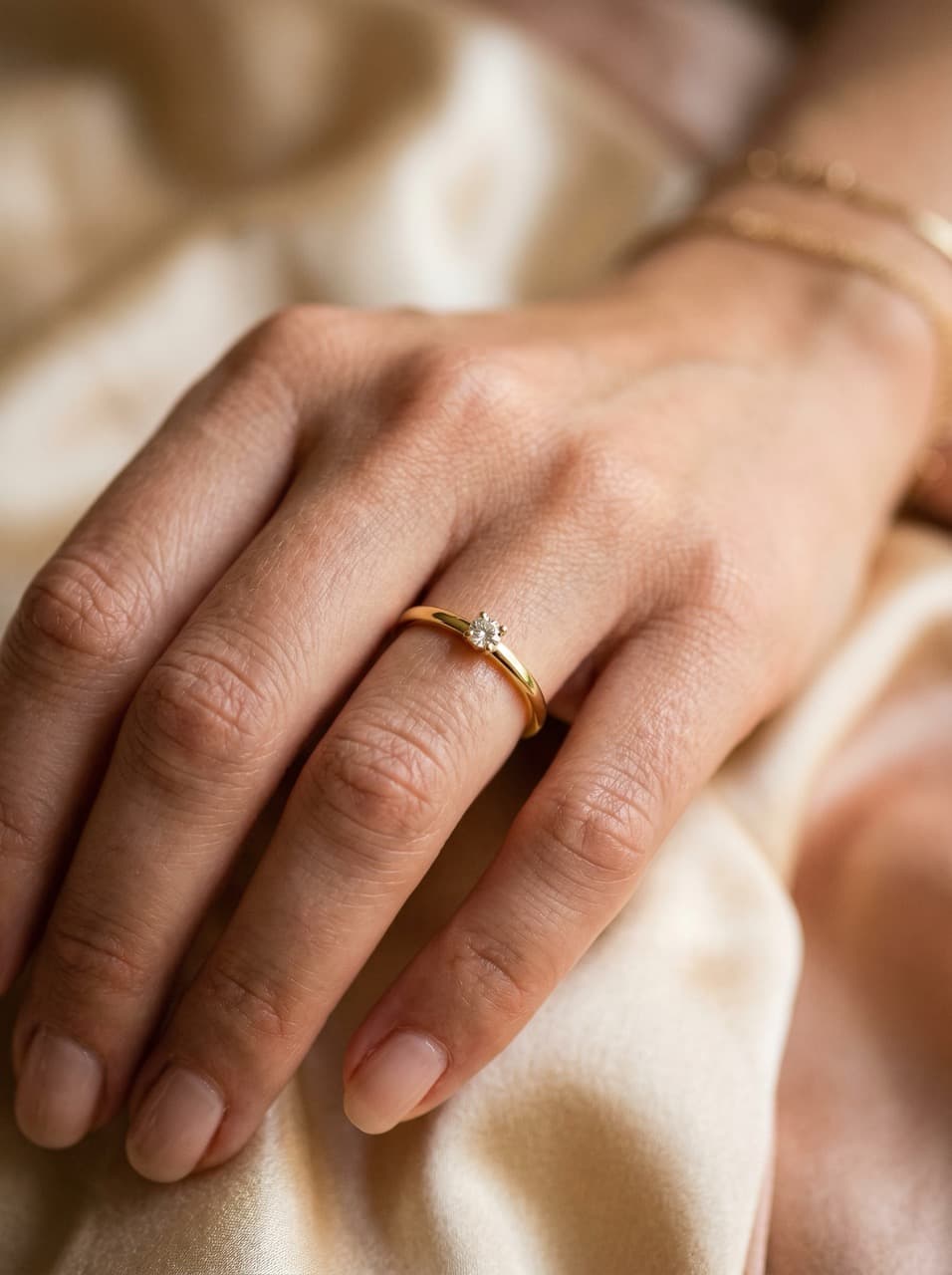AI-generated 4K product photo of a gold ring